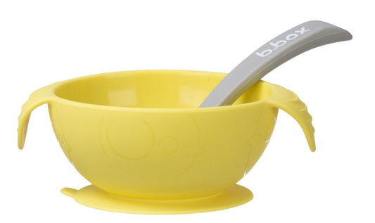 b.box Silicone First Feeding Set Bowl + Spoon - Lemon Sherbert - B.Box - 1 - Baby & Kids - ThePharmacy