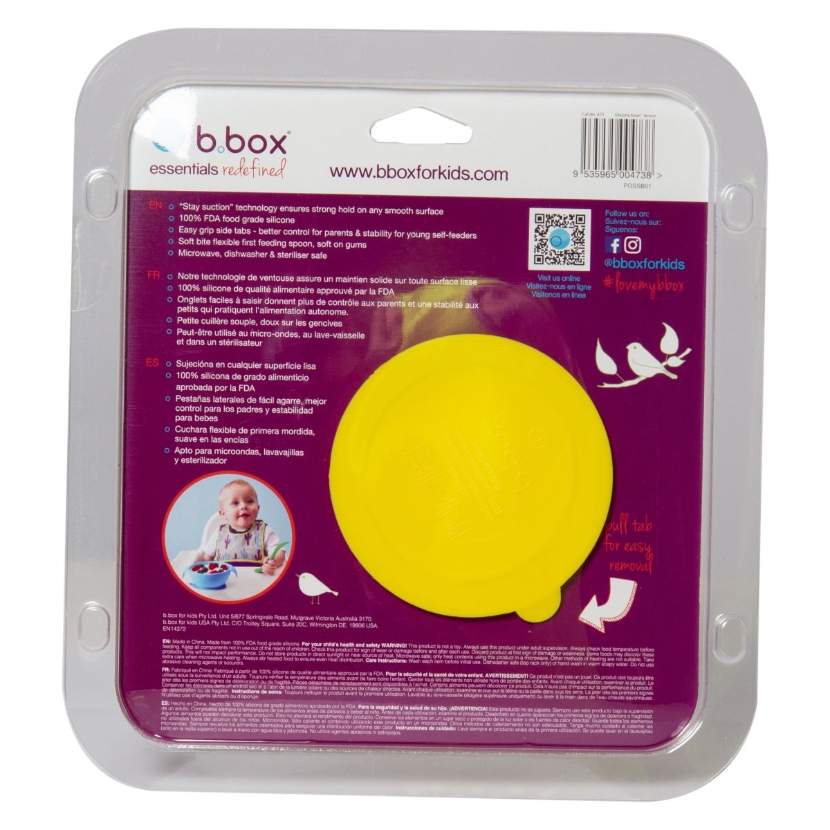 b.box Silicone First Feeding Set Bowl + Spoon - Lemon Sherbert - B.Box - 3 - Baby & Kids - ThePharmacy