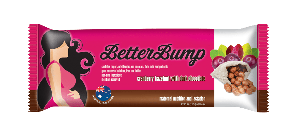 BetterBump Bar - Cranberry and Hazelnut with dark chocolate (12 bars/box) - BetterBump - 1 - Vitamins - ThePharmacy