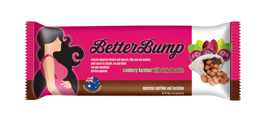 BetterBump Bar - Cranberry and Hazelnut with dark chocolate (12 bars/box) - BetterBump - 1 - Vitamins - ThePharmacy