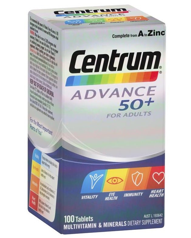 Centrum Advance 50+ 100 Tablets - Centrum - 1 - Vitamins - ThePharmacy