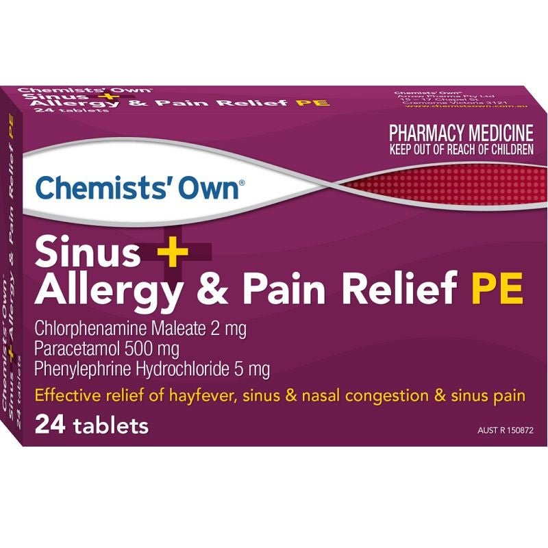 Chemists Own Allergy Sinus Relief Pe 24 Tablets - Chemists Own - 1 - Health - ThePharmacy