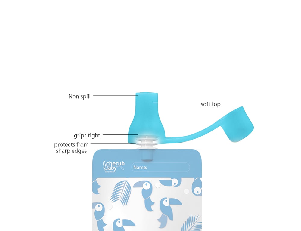 Cherub Baby Food Pouch Spouts - Aqua & Mint 2pk - Cherub Baby - 3 - Baby & Kids - ThePharmacy