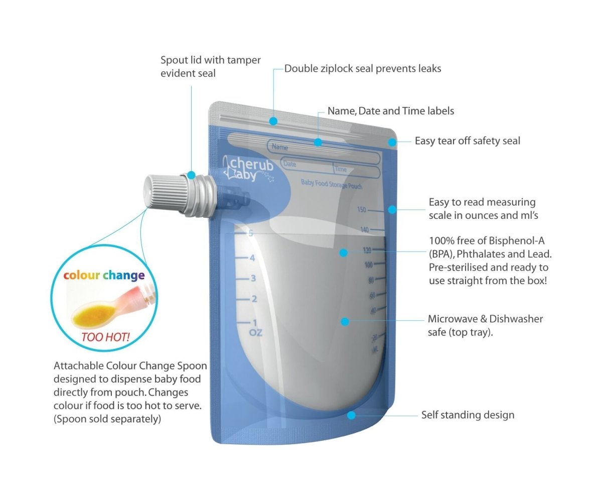 Cherub Baby Food Storage Pouch 150mL - Limited Edition - Neon Melon & Hot Pineapple (10 pack) - Cherub Baby - 2 - Baby & Kids - ThePharmacy