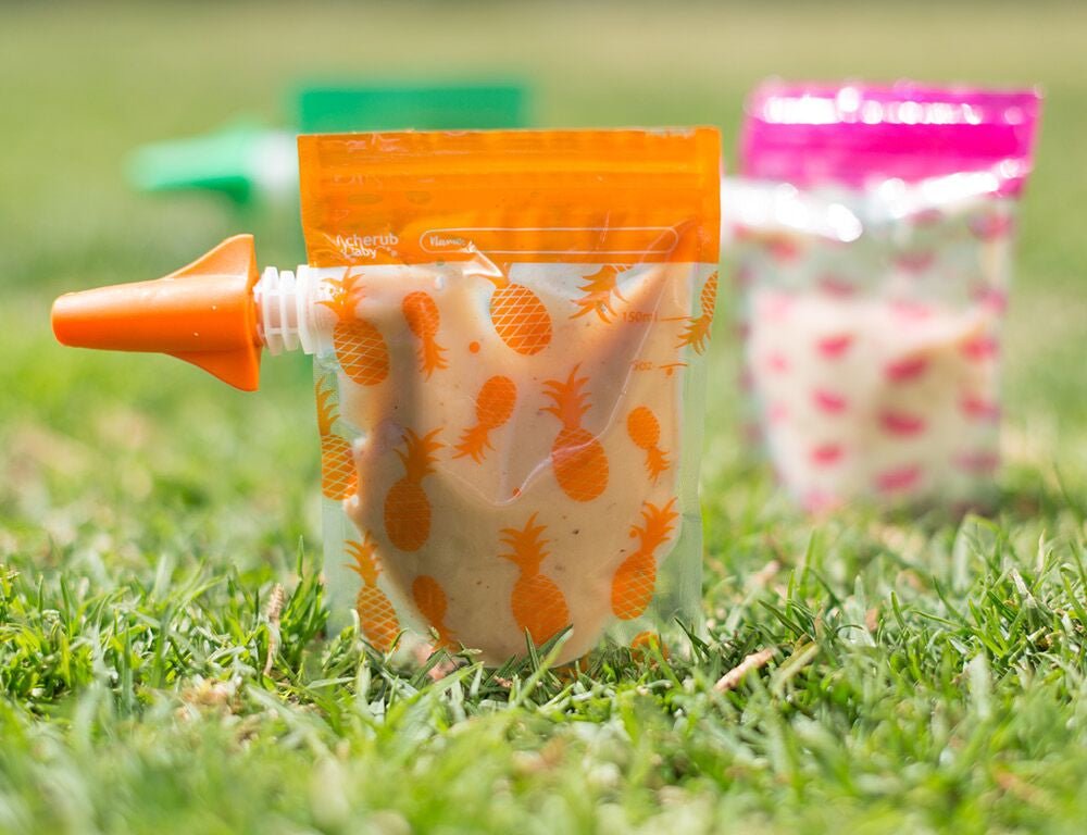 Cherub Baby Food Storage Pouch 150mL - Limited Edition - Neon Melon & Hot Pineapple (10 pack) - Cherub Baby - 4 - Baby & Kids - ThePharmacy