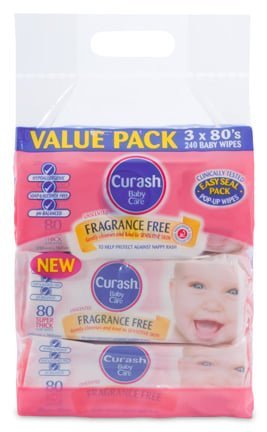 Curash Fragrance Free Baby Wipes 80's x 3 - Curash - 1 - Baby & Kids - ThePharmacy