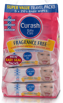 Curash Wipes Fragrance Free Travel Packs 20s 5 Pack - Curash - 1 - Baby & Kids - ThePharmacy