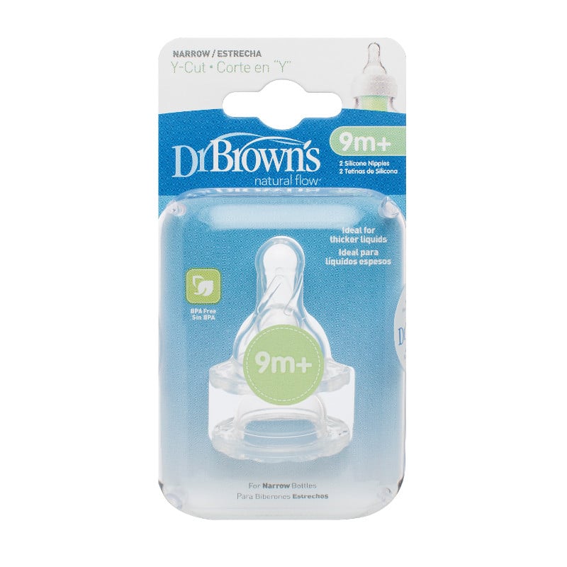 Dr Brown's Natural Flow Narrow Neck 9M+ Y - Cut Teats (2 teats) - ThePharmacy