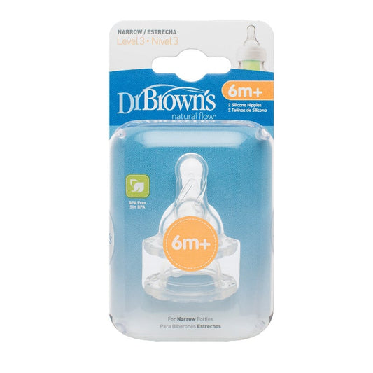 Dr Brown's Natural Flow Narrow Neck Level 3 Teats (2 teats) - Dr Brown's - 1 - Baby & Kids - ThePharmacy