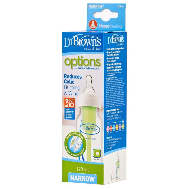 Dr Brown's Options Narrow Neck 120mL Bottle (with Level 1 Teat) - Dr Brown's - 2 - Baby & Kids - ThePharmacy