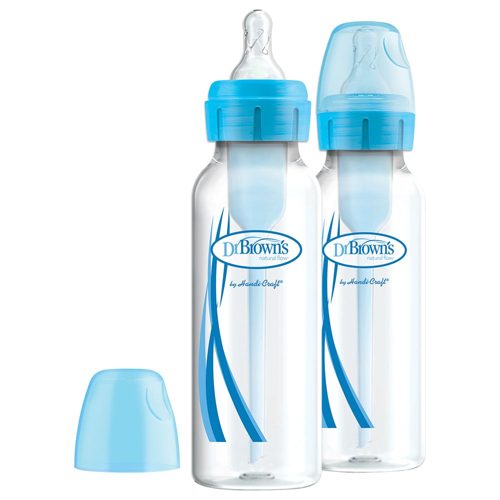 Dr Brown's Options Narrow Neck 250mL Bottle (with Level 1 Teat) - BLUE 2 Pack - Dr Brown's - 1 - Baby & Kids - ThePharmacy