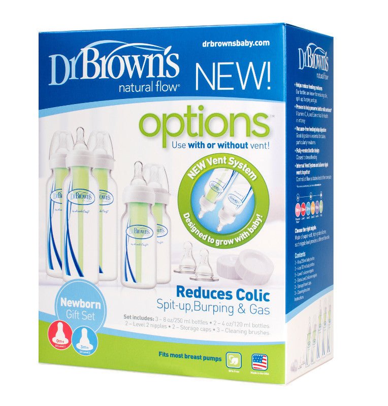 Dr Brown's OPTIONS Narrow Neck Newborn Set (2 x 120mL + 3 x 240mL + 2 extra teats+ caps) - Dr Brown's - 2 - Baby & Kids - ThePharmacy