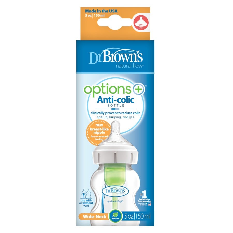 Dr Brown’s Options+ Wide Neck 150mL Baby Bottle (with Level 1 Teat) - Dr Brown's - 2 - Baby & Kids - ThePharmacy