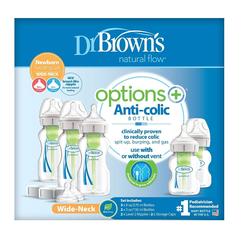 Dr Brown’s Options+ Wide Neck Baby Bottle Newborn Feeding Set - Dr Brown's - 2 - Baby & Kids - ThePharmacy