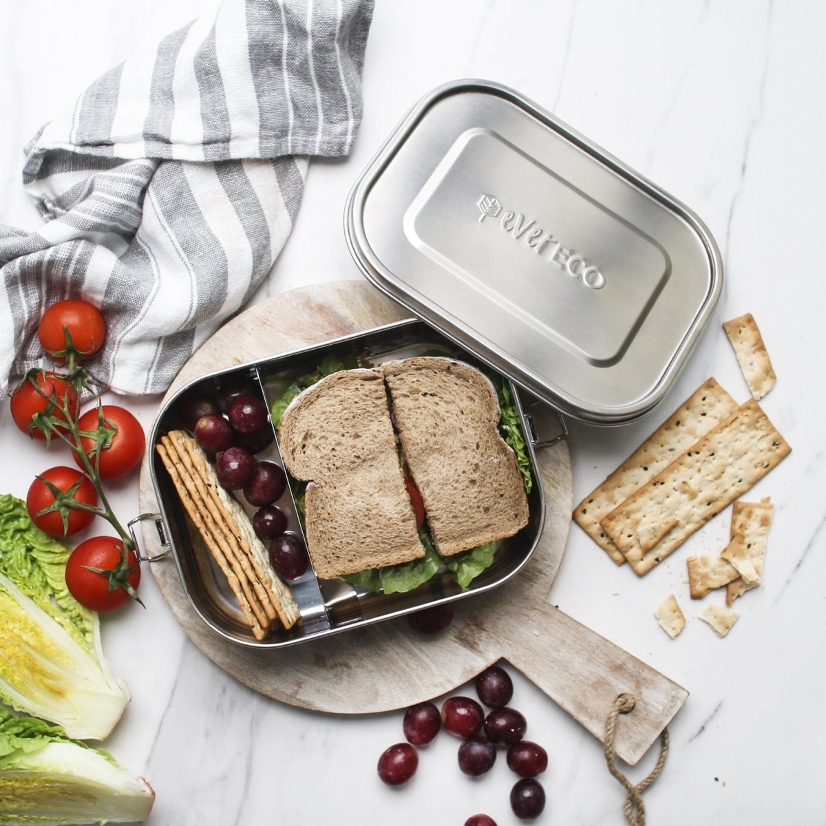 Ever ECO Stainless Steel Bento Lunch Box - 2 Compartments with Removable Divider - Ever ECO - 4 - Brands - ThePharmacy