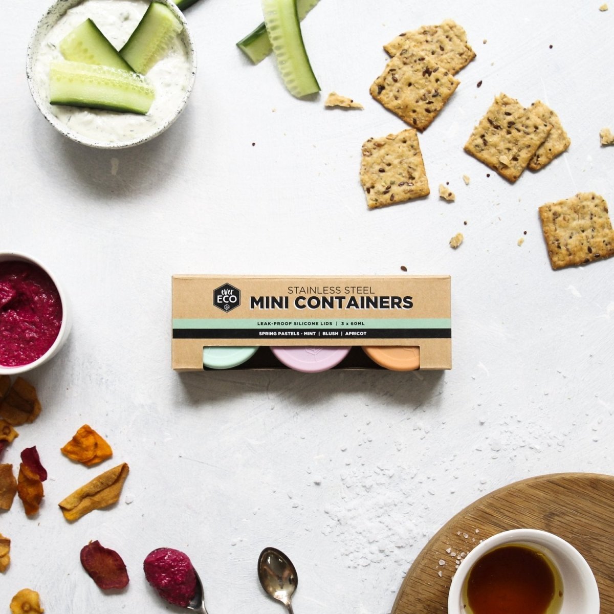 Ever ECO Stainless Steel Mini 60mL Round Containers - Spring Pastels Set of 3 - Ever ECO - 2 - Baby & Kids - ThePharmacy