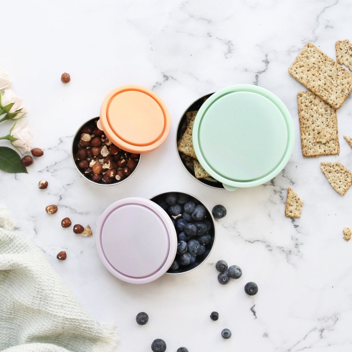 Ever ECO Stainless Steel Round Containers - Spring Pastels Set of 3 - ThePharmacy