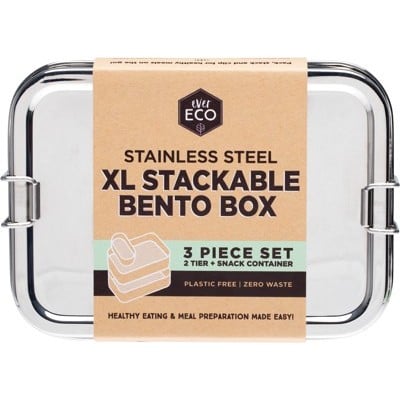 Ever ECO Stainless Steel XL Stackable Bento Box 2 Tier + Mini Container - Ever ECO - 1 - Baby & Kids - ThePharmacy