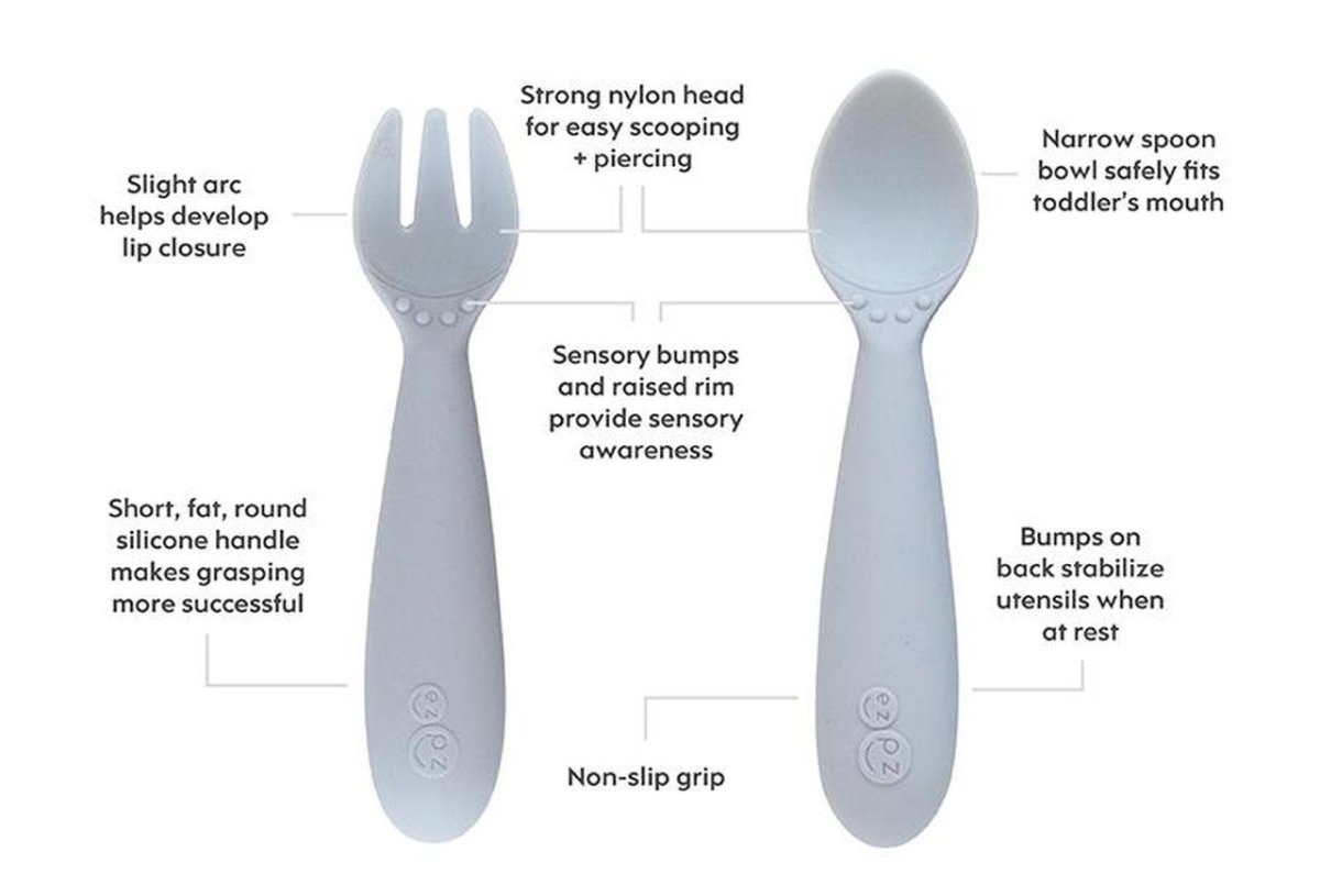 EZPZ Mini Utensils - Pewter - EZPZ - 4 - Baby & Kids - ThePharmacy