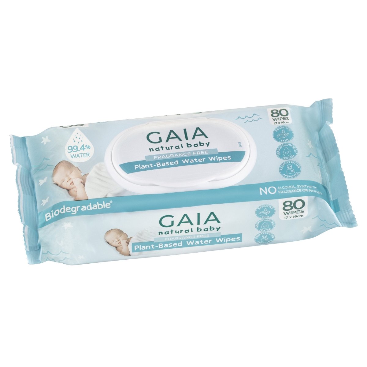 GAIA Natural Baby Plant - Based Water Wipes 80 Pack - GAIA - 3 - Baby & Kids - ThePharmacy