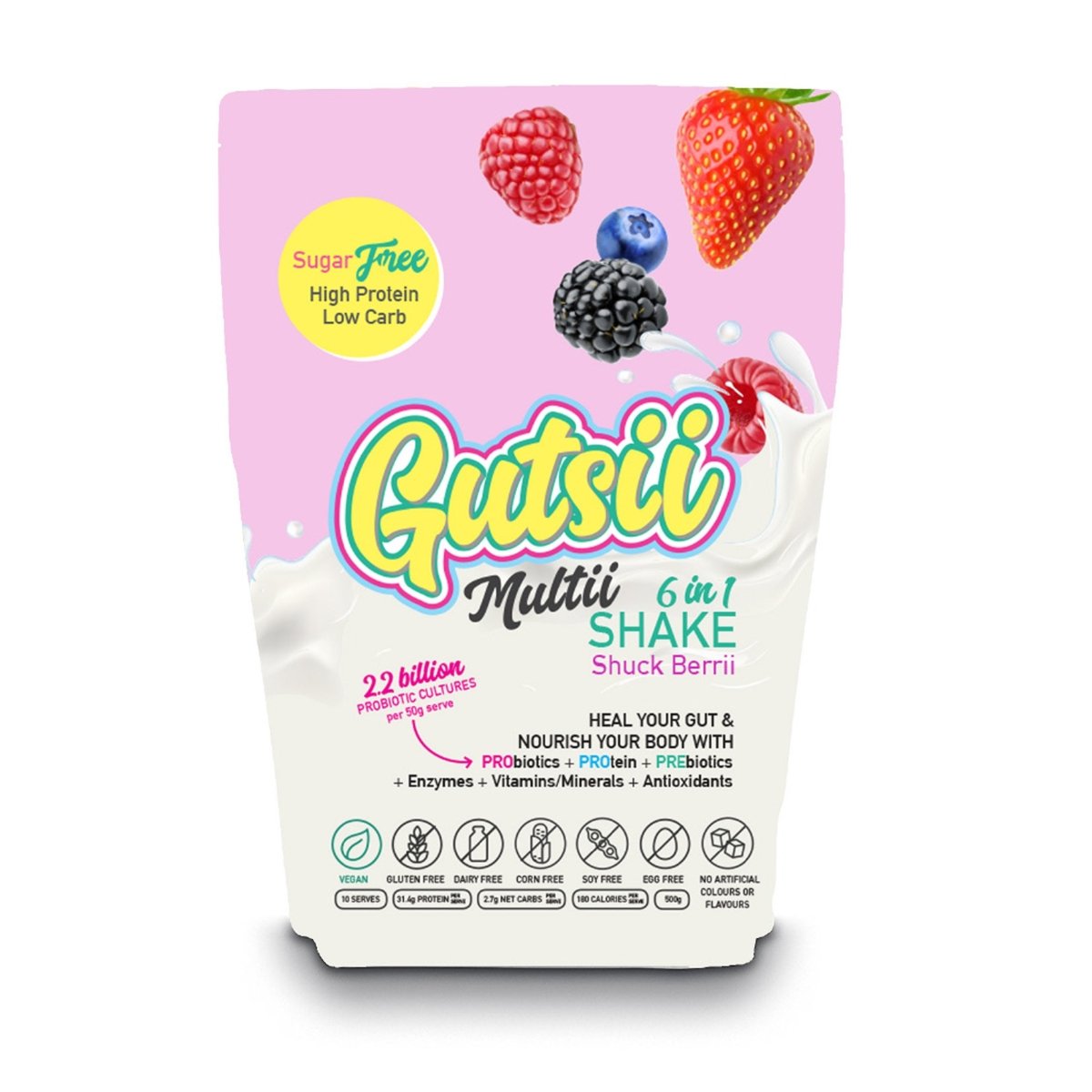 Gutsii Multii Shake - Shuck Berry 500g - Gutsii - 1 - Diet & Fitness - ThePharmacy