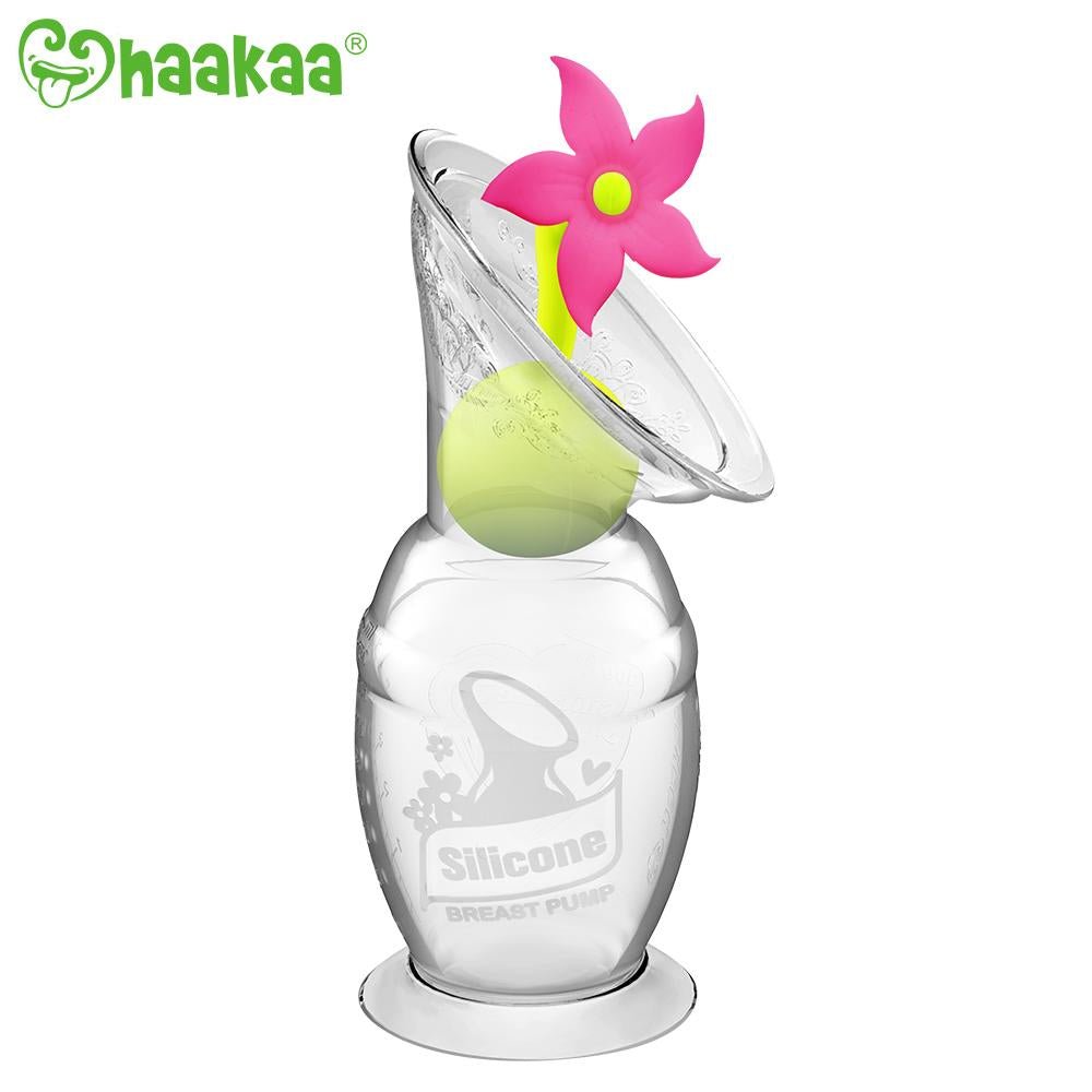 Haakaa Silicone Breast Pump 150mL & Pink Flower Stopper - Haakaa - 2 - Baby & Kids - ThePharmacy