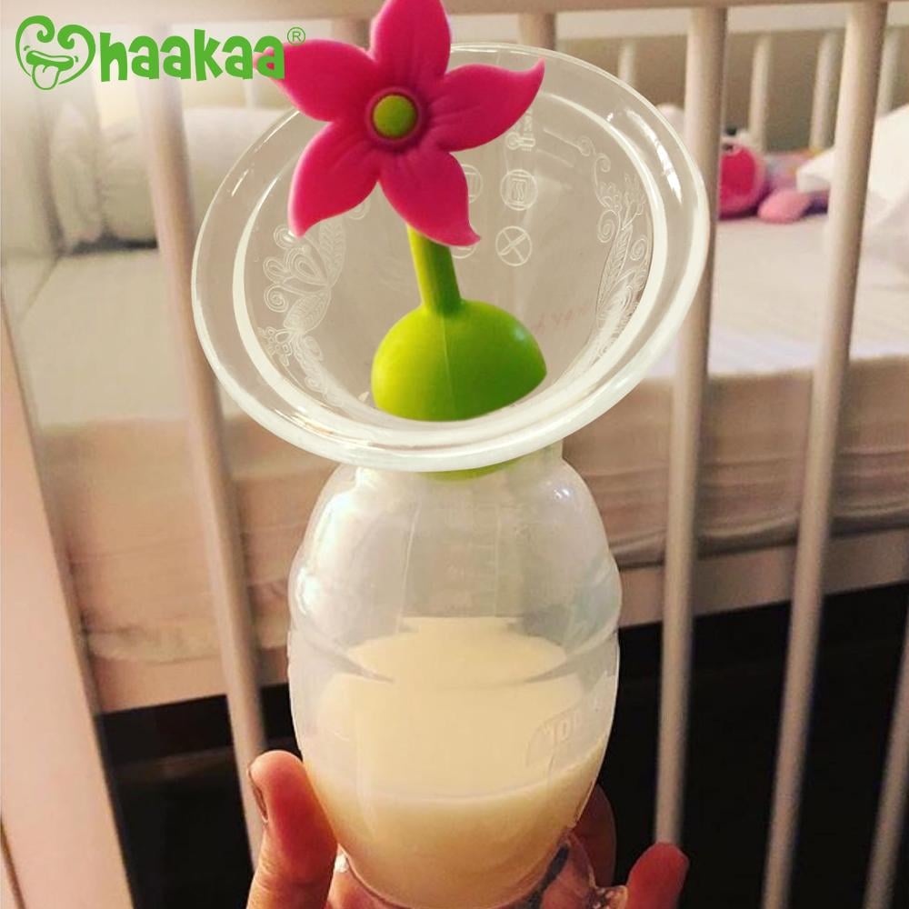 Haakaa Silicone Breast Pump 150mL & Pink Flower Stopper - Haakaa - 3 - Baby & Kids - ThePharmacy
