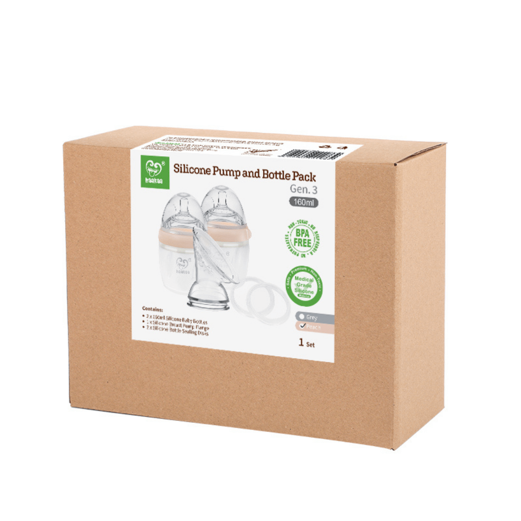Haakaa Silicone Pump and Bottle Pack - Peach - Haakaa - 4 - Baby & Kids - ThePharmacy