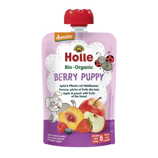 Holle Berry Puppy Pouches - Apple & Peach with Fruits of the Forest (100g x 12) - Holle - 1 - Baby & Kids - ThePharmacy