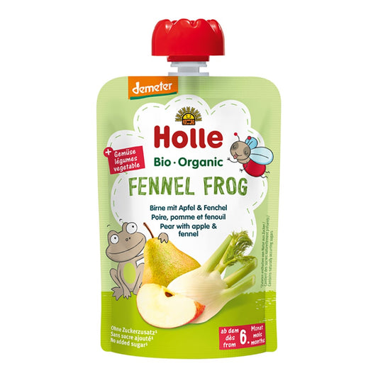 Holle Fennel Frog Pouches - Pear with Apple & Fennel (100g x 12) - Holle - 1 - Brands - ThePharmacy