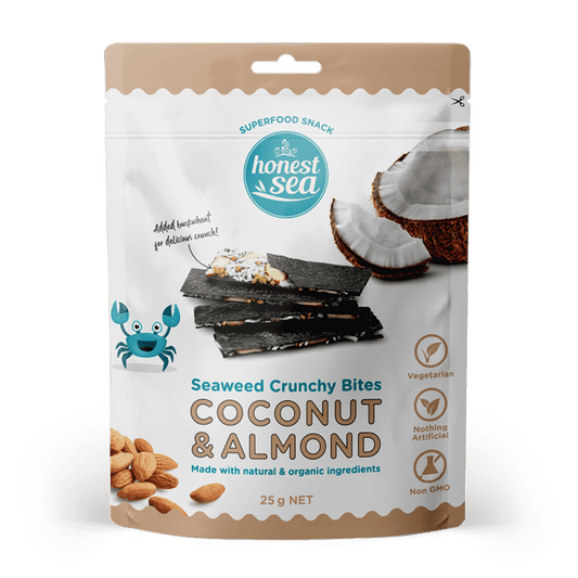 Honest Sea Seaweed - Seaweed Bites Almond & Coconut 25g x 8 - Honest Sea - 1 - Diet & Fitness - ThePharmacy