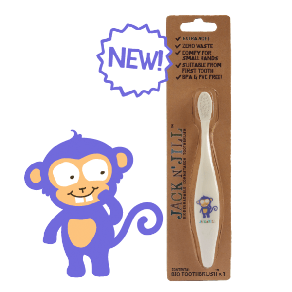 Jack N' Jill Bio Toothbrush Compostable & Biodegradable Handle - Monkey - Jack n'Jill - 1 - Baby & Kids - ThePharmacy