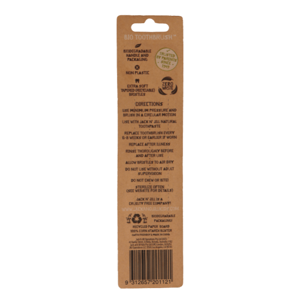Jack N' Jill Bio Toothbrush Compostable & Biodegradable Handle - Monkey - Jack n'Jill - 2 - Baby & Kids - ThePharmacy