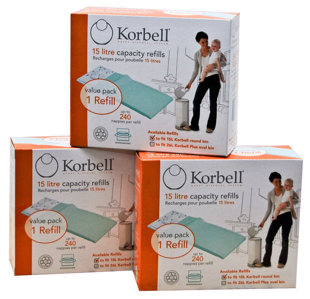 Korbell Nappy Disposal System Single Refill Pack x 3 - Korbell - 1 - Baby & Kids - ThePharmacy