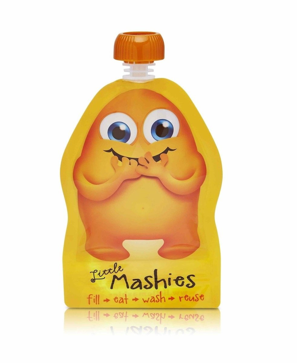 Little Mashies Reusable Food Pouches - Orange - 2 Pack - Little Mashies - 2 - Baby & Kids - ThePharmacy
