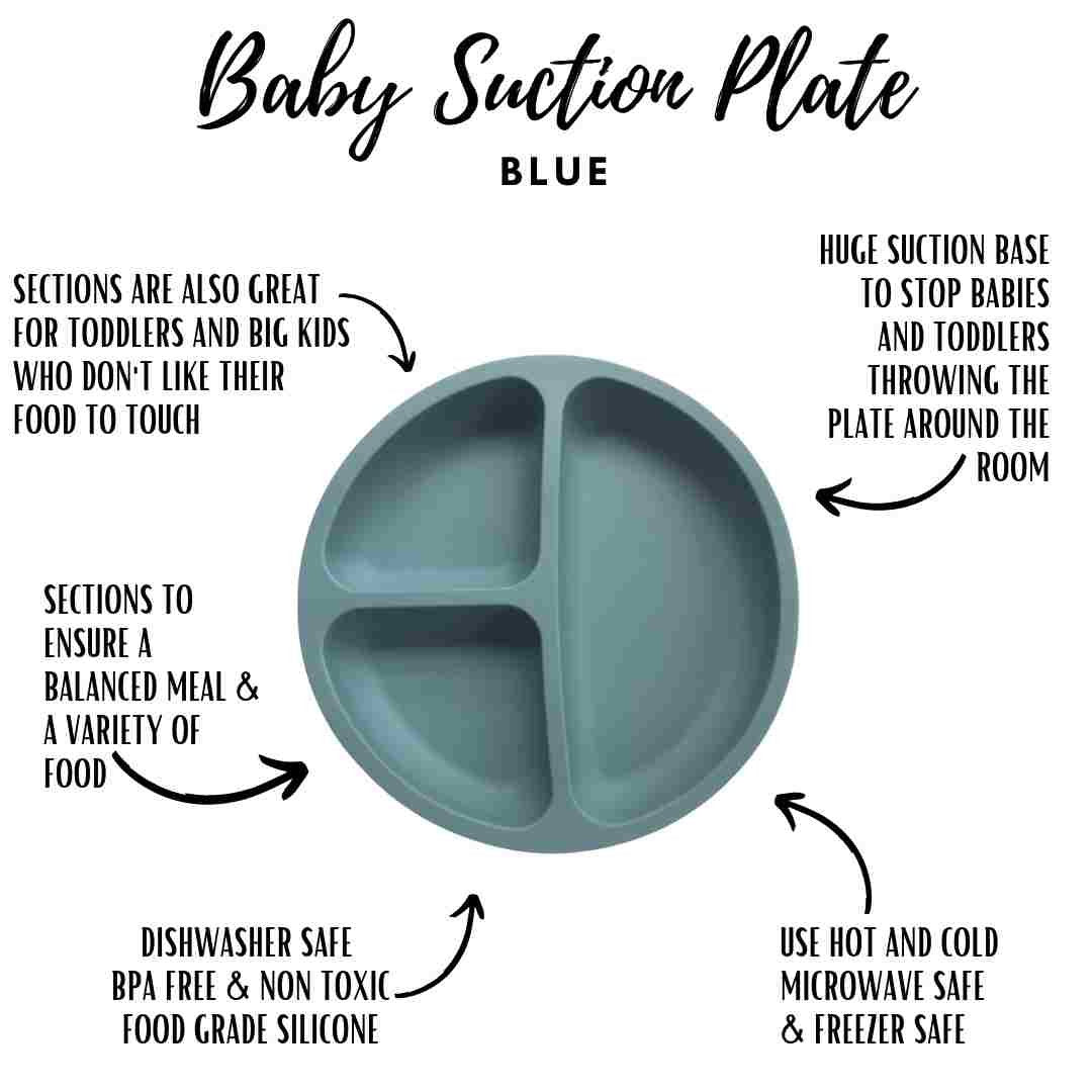 Little Mashies Sucky Platter Plate - Dusty Blue - Little Mashies - 4 - Baby & Kids - ThePharmacy