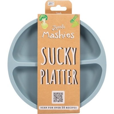 Little Mashies Sucky Platter Plate - Dusty Blue - Little Mashies - 1 - Baby & Kids - ThePharmacy