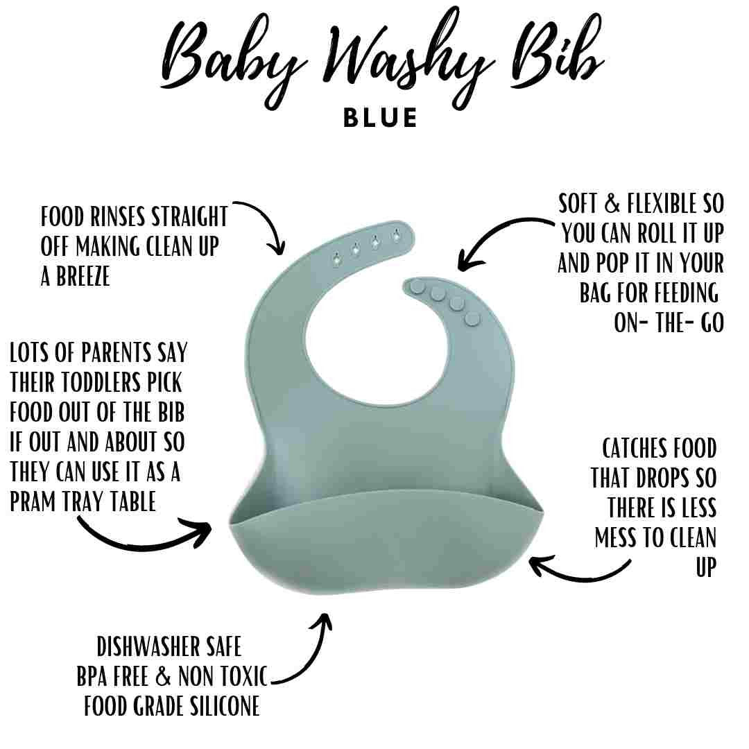 Little Mashies Washy Bib - Dusty Blue - Little Mashies - 3 - Baby & Kids - ThePharmacy
