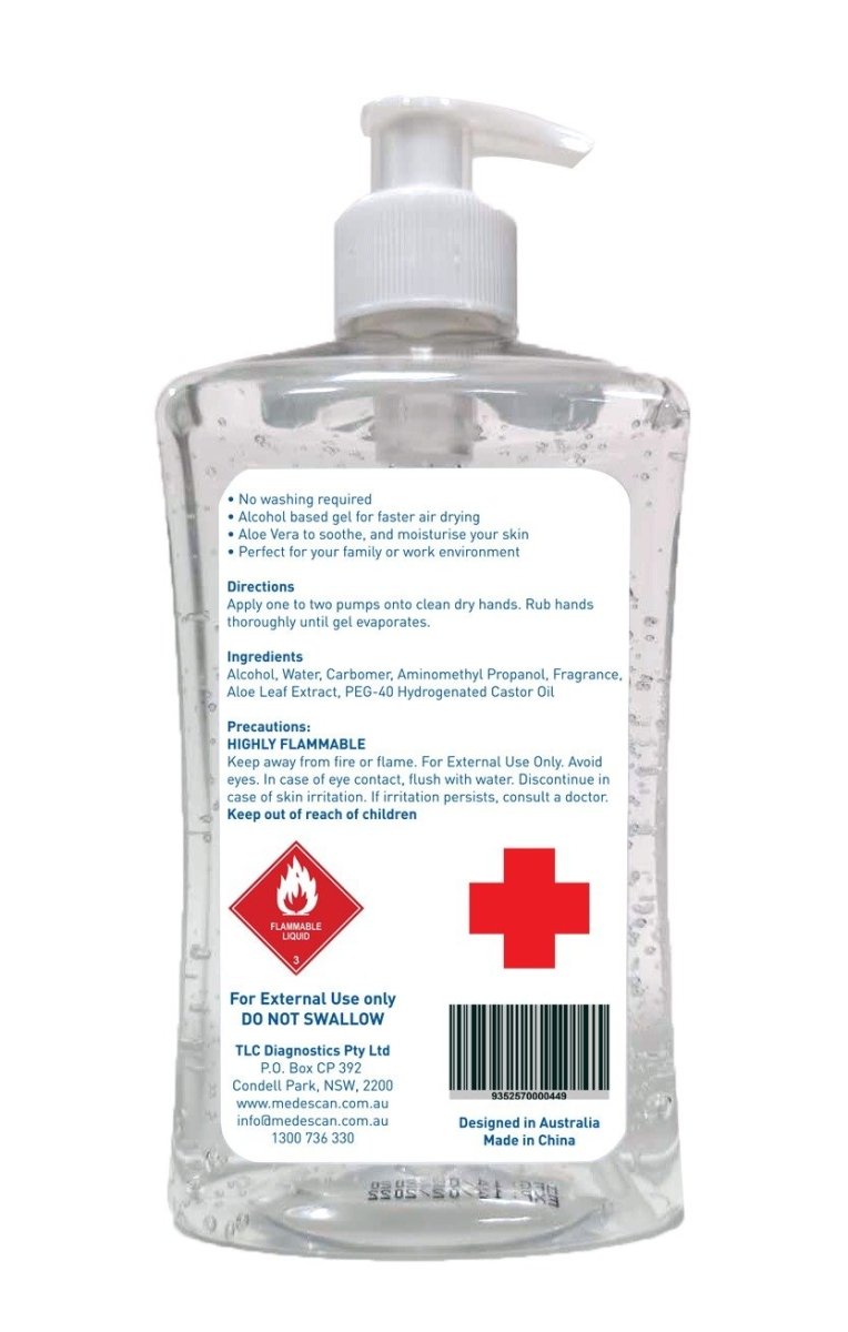 Medescan Protect Alcohol Based Hand & Body Sanitiser Gel with Aloe Vera - 500mL - MedeScan - 2 - Health - ThePharmacy
