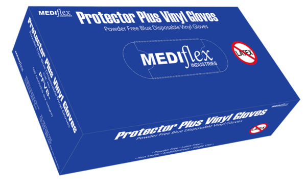 MEDIflex Vinyl Gloves Powder Free - Blue, Large (100 gloves per box) - MEDIflex - 1 - Health - ThePharmacy