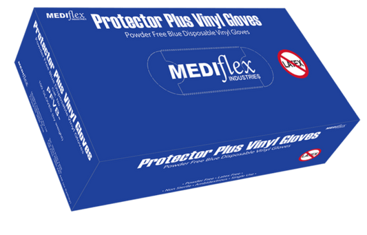 MEDIflex Vinyl Gloves Powder Free - Blue, Medium (100 gloves per box) - MEDIflex - 1 - Health - ThePharmacy