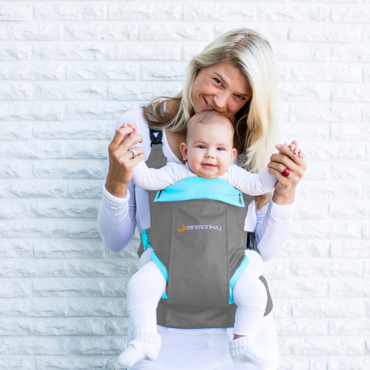 Minimonkey Dynamic Carrier - Light Grey with Turquoise - Minimonkey - 4 - Baby & Kids - ThePharmacy