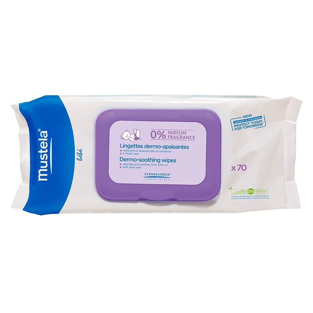 Mustela Bebe Dermo - Soothing Nappy Wipes - Fragrance Free Formula 70pk - Mustela - 1 - Baby & Kids - ThePharmacy