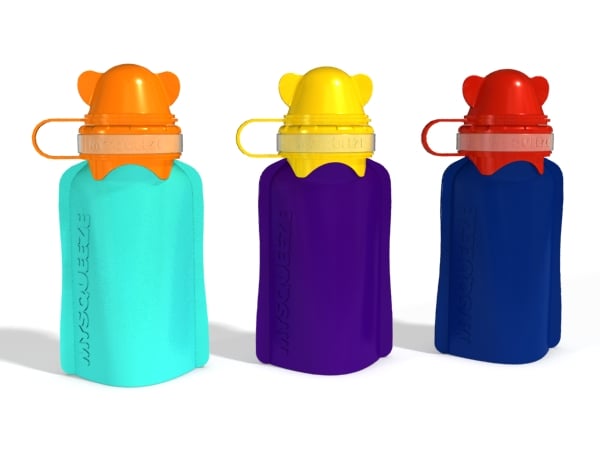 My Squeeze 170mL Reusable Food Pouch - Orange Lid Aqua Body - My Squeeze - 4 - Baby & Kids - ThePharmacy
