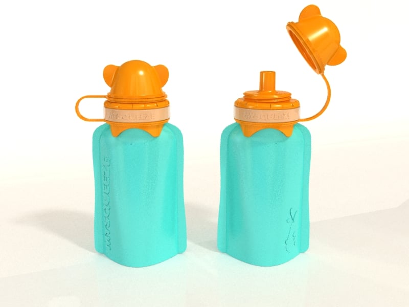 My Squeeze 170mL Reusable Food Pouch - Orange Lid Aqua Body - My Squeeze - 3 - Baby & Kids - ThePharmacy