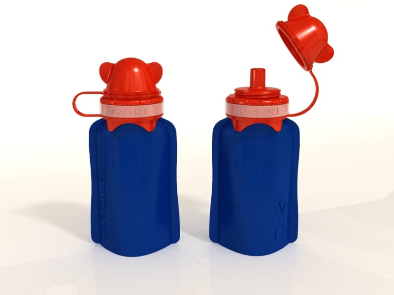 My Squeeze 170mL Reusable Food Pouch - Red Lid Blue Body - My Squeeze - 5 - Baby & Kids - ThePharmacy