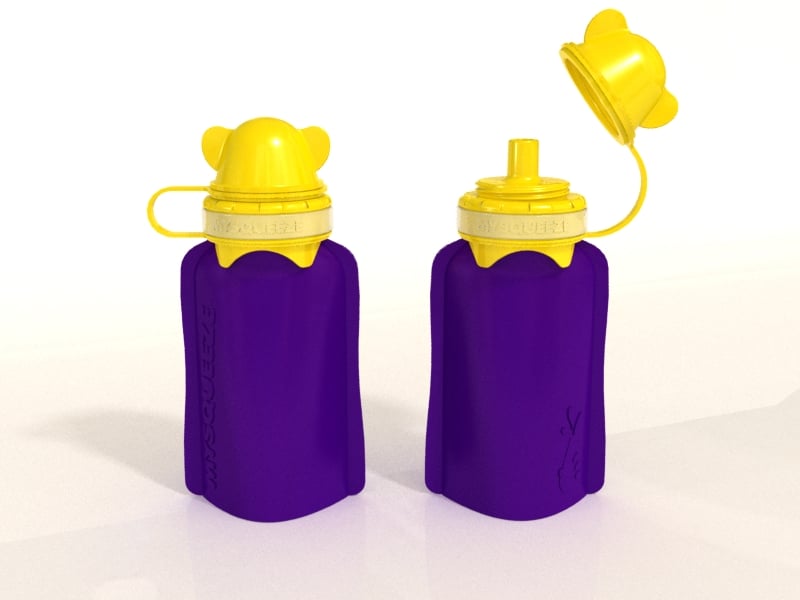 My Squeeze 170mL Reusable Food Pouch - Yellow Lid Purple Body - My Squeeze - 2 - Baby & Kids - ThePharmacy