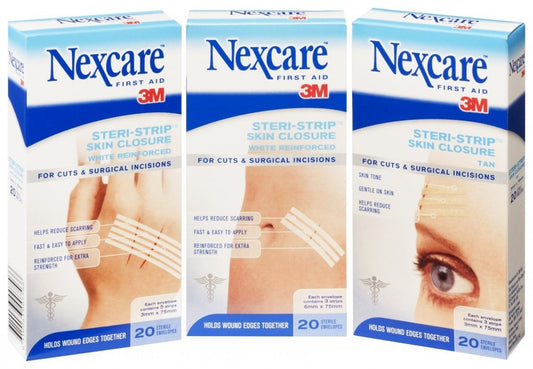 Nexcare Steri Strip Reinforced Skin Closure White 3mm x 75mm 20 Pack - Nexcare - 1 - Health - ThePharmacy