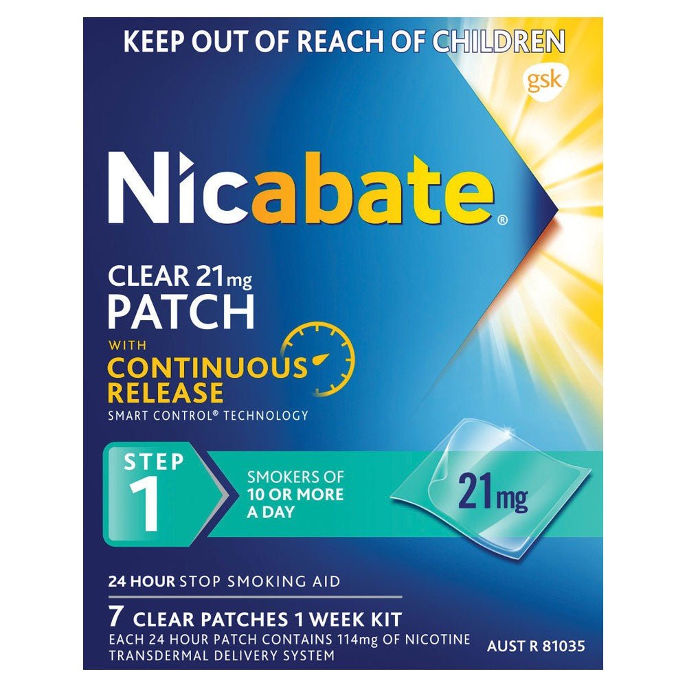 Nicabate CQ Clear Patch 21 mg 7 Pack - Nicabate - 1 - Health - ThePharmacy