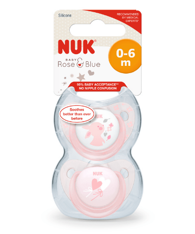 NUK Silicone Soother - Baby Rose 0 - 6M (Twin Pack) - Nuk - 1 - Baby & Kids - ThePharmacy
